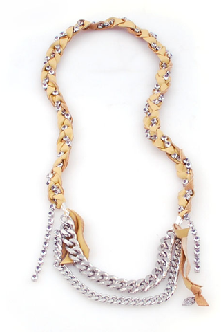 Yellow Braided Chain Necklace