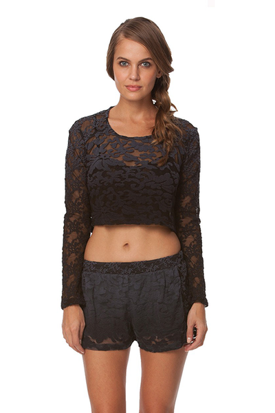 Inanna Embroidered L/S Crop Top